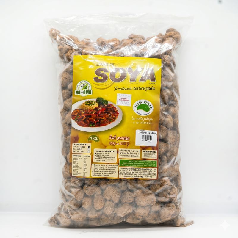 CARNE DE SOYA OSCURA TROZO RES 1 KG
